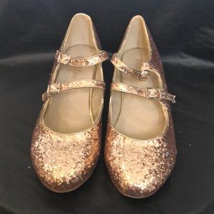 NWOT Gold Glittery Mary Janes